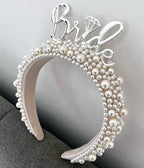 LDS Bridal pearl Headband