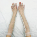 Fingerless Pearl Gloves